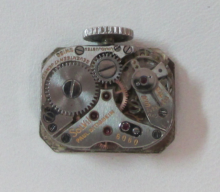 Rare Vintage Paul Ditisheim Retro 14K White Gold Ruby Diamond Lady’s Wristwatch