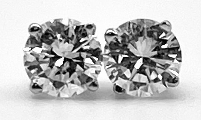 1.00 Carat Total Weight Diamond Stud 14K WG Earrings