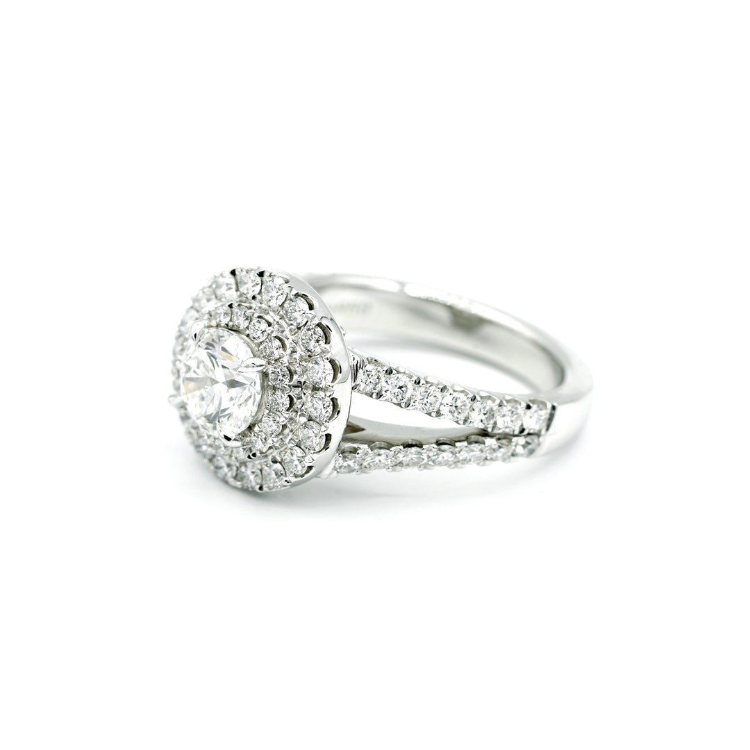 1.10 Carat F IF RBC Diamond GIA Platinum Ring