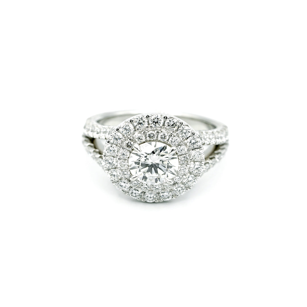 1.10 Carat F IF RBC Diamond GIA Platinum Ring