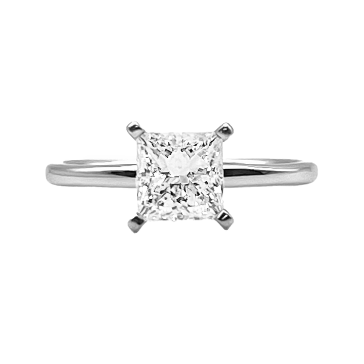 1.12 Carat VS2 E IGI Lab Grown Diamond 14K WG Ring