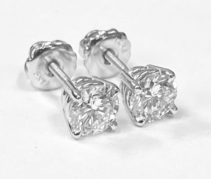 1.14 Carat IF F Diamond 14K White Gold Studs