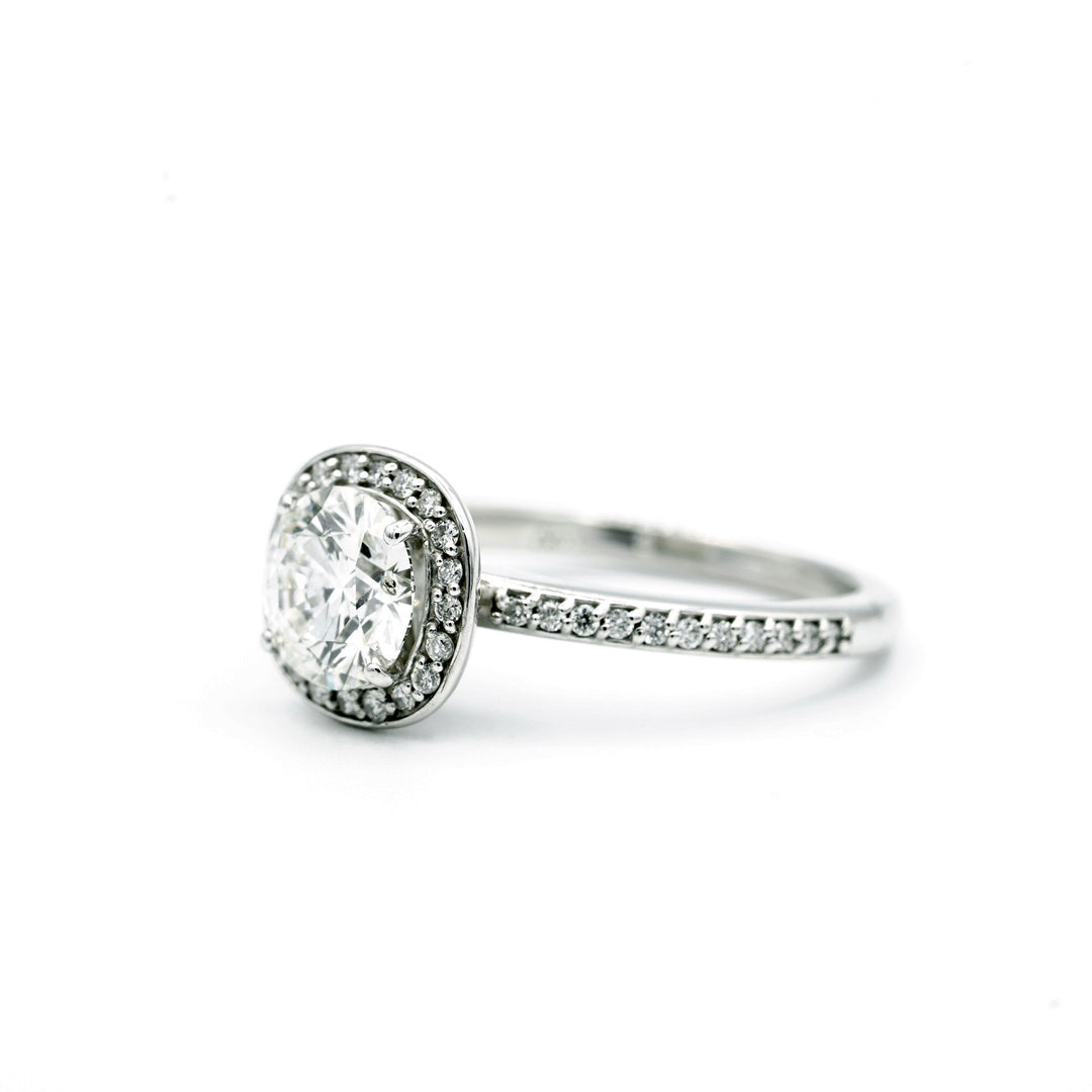1.20 Carat I1 G RBC Diamond AGS 14K White Gold Ring