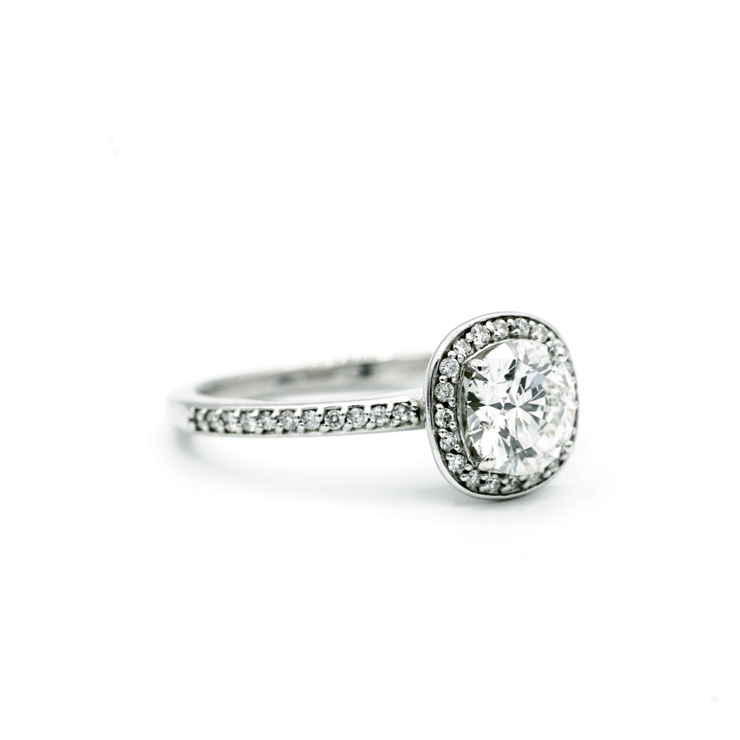 1.20 Carat I1 G RBC Diamond AGS 14K White Gold Ring