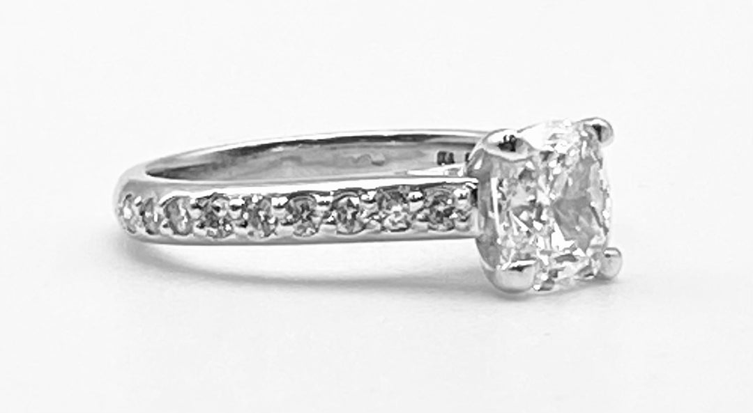1.31 Carat Cushion Brilliant Cut Diamond G VVS1 GIA Platinum Ring