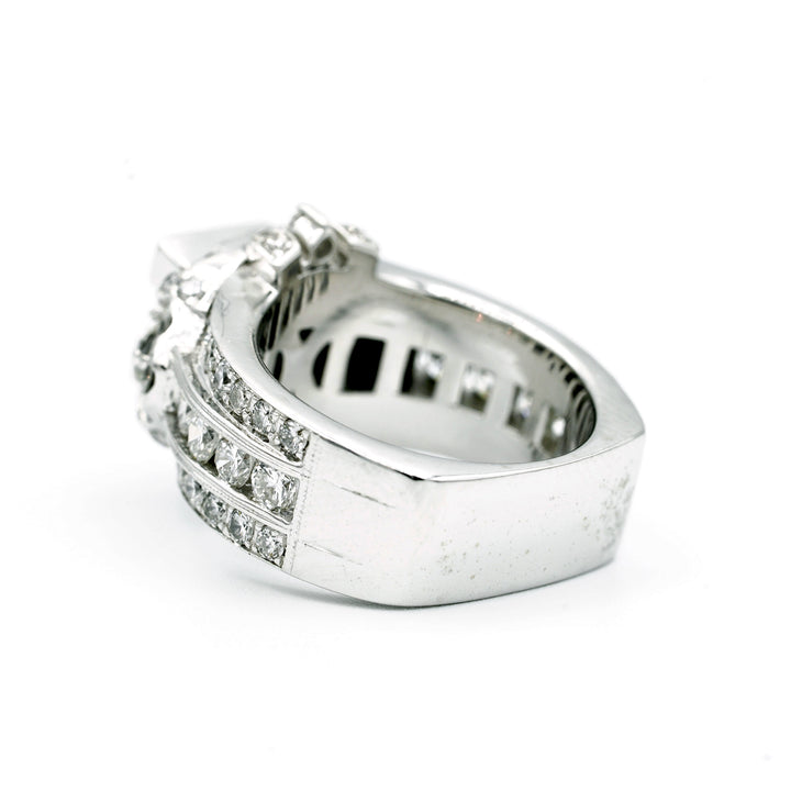 1.33 Carat Princess Cut Diamond VVS2 F GIA 14K White Gold Diamond Ring