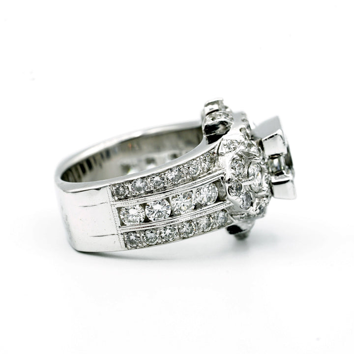 1.33 Carat Princess Cut Diamond VVS2 F GIA 14K White Gold Diamond Ring