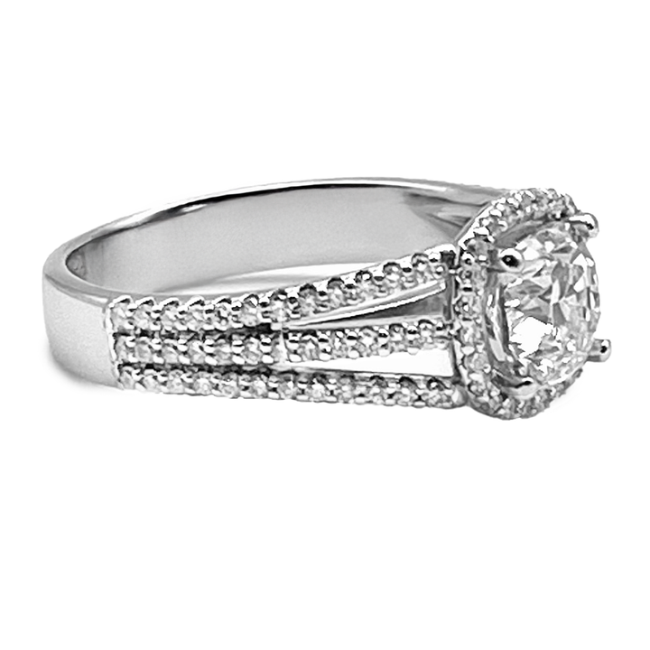 1.55 Carat Cushion Cut VS1 I-J 14K WG Diamond Ring