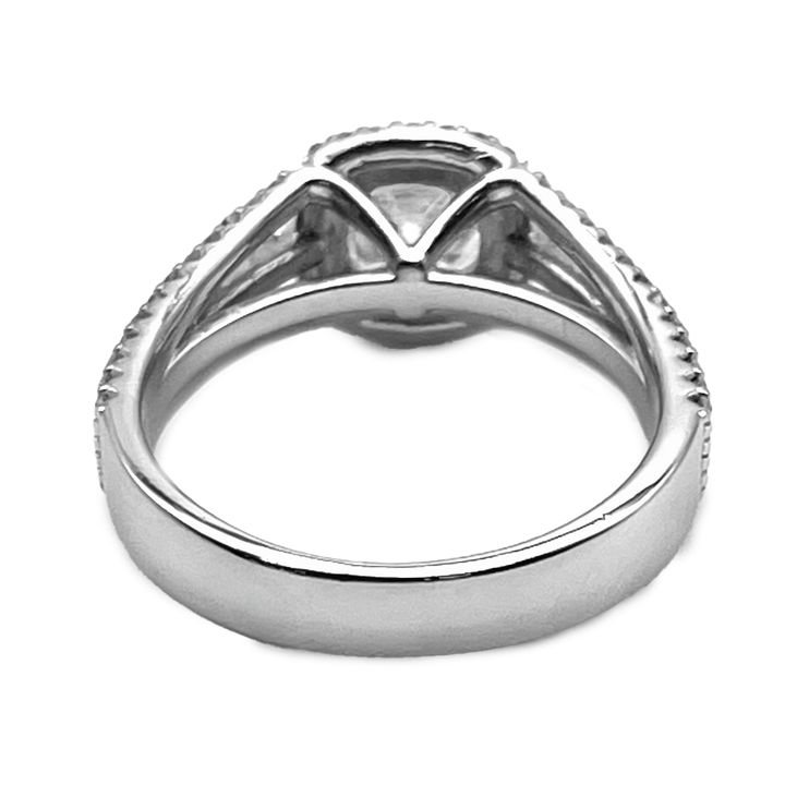 1.55 Carat Cushion Cut VS1 I-J 14K WG Diamond Ring