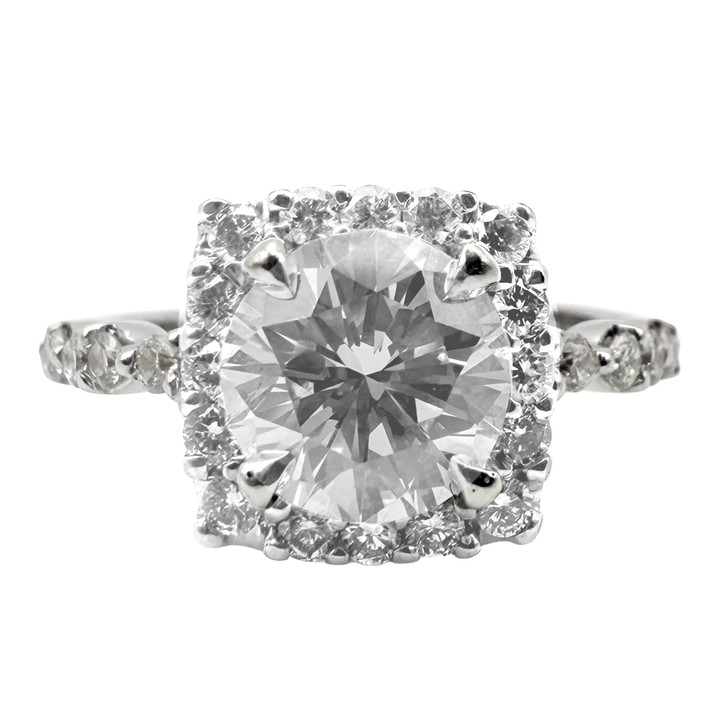 1.57 Carat RBC VS2 K GIA 18K WG Diamond Ring