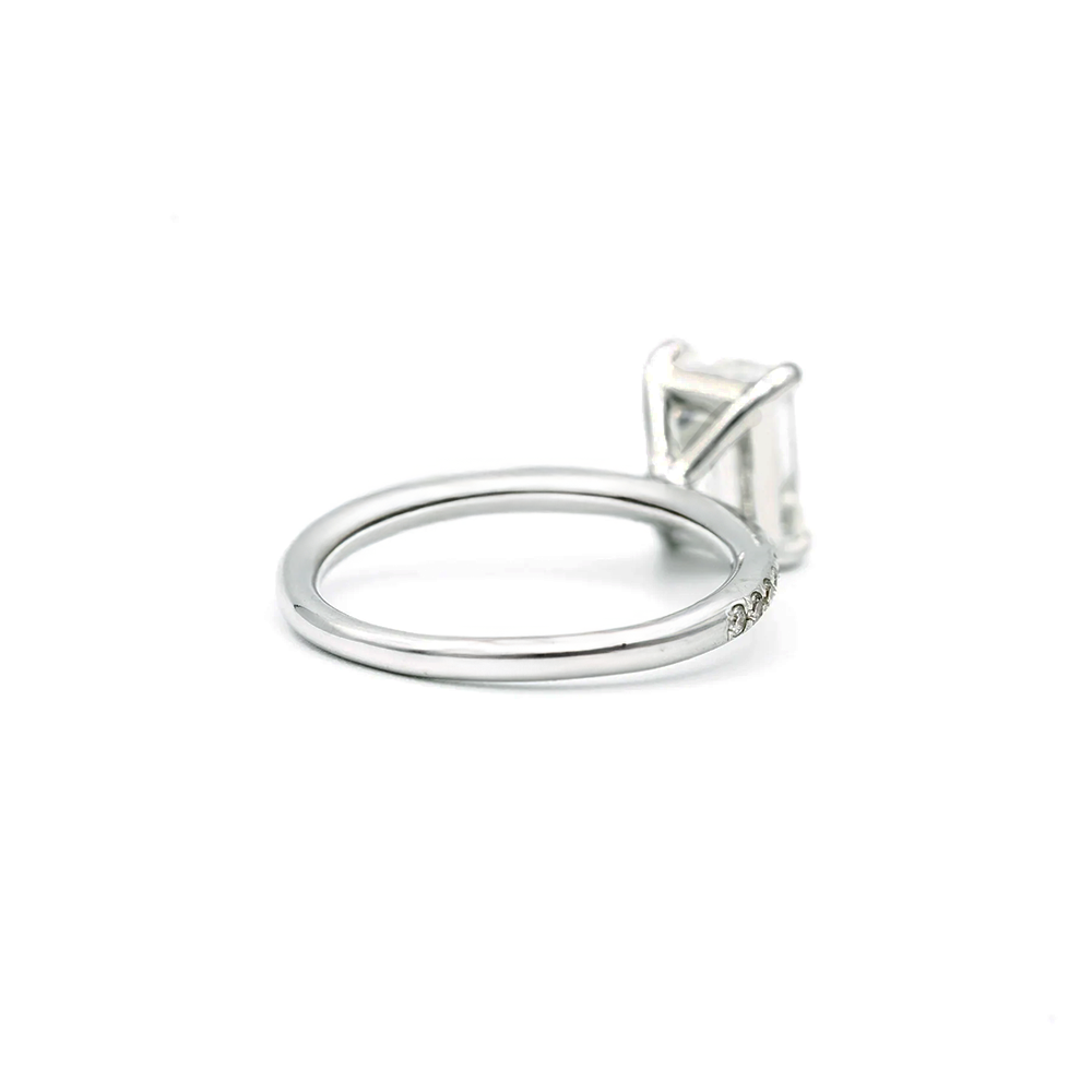 1.70 Carat VS2 H GIA Emerald Cut Diamond 14K White Gold Ring