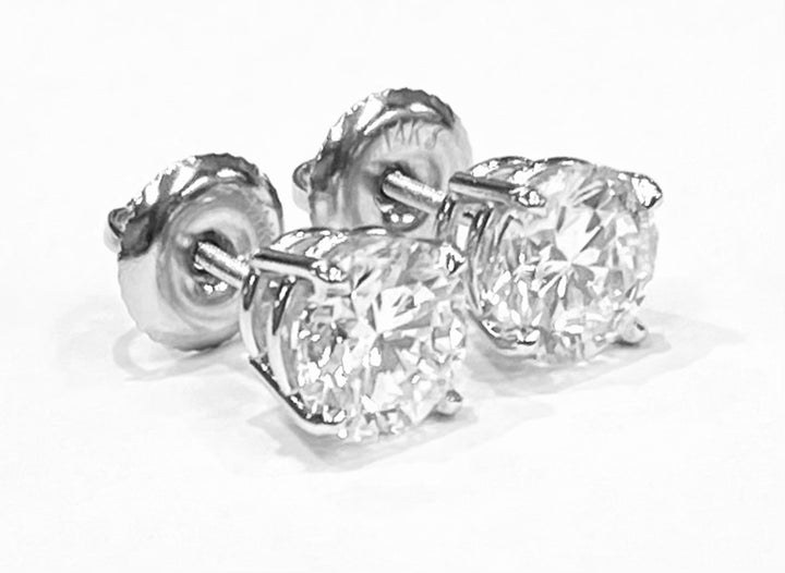 1.88 Carat VS2 I-J Diamond 14K White Gold Studs