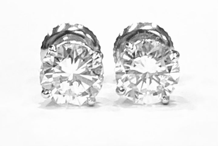 1.88 Carat VS2 I-J Diamond 14K White Gold Studs