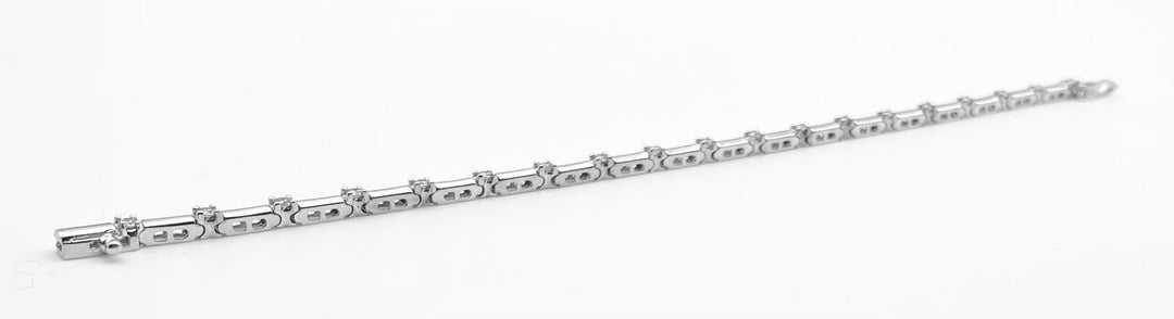 14K White Gold Diamond Bracelet with Links