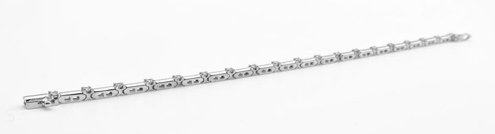 14K White Gold Diamond Bracelet with Links