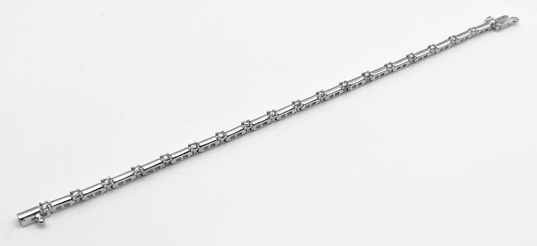 14K White Gold Diamond Bracelet with Links