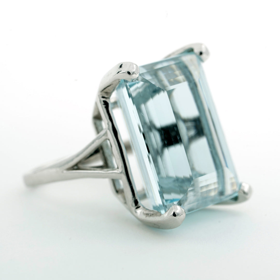 Aquamarine 14K White Gold Ring