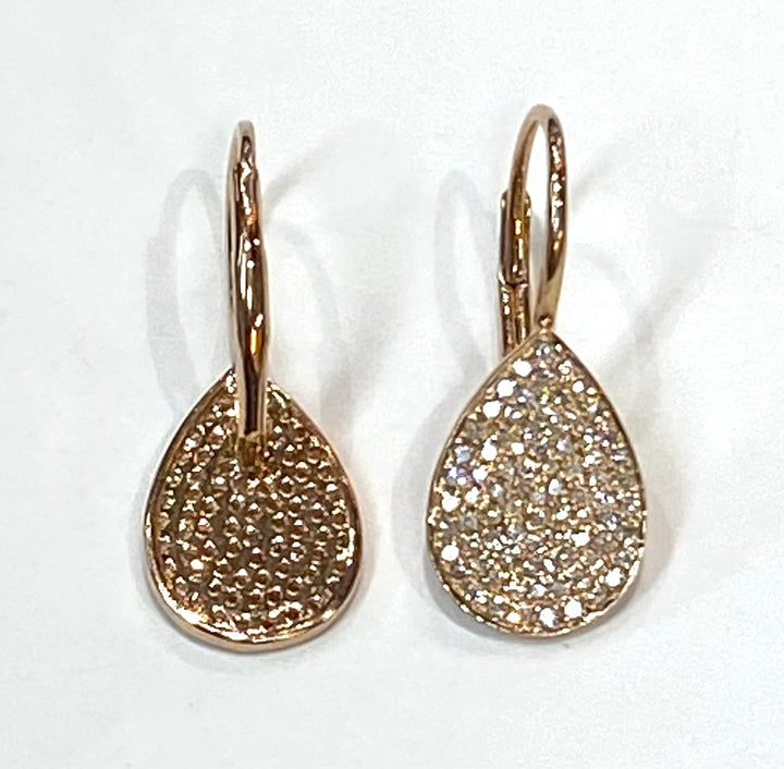 Diamond 14K Rose Gold Drop Earrings