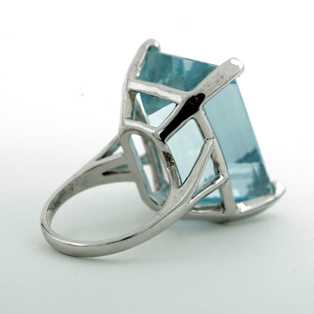 Aquamarine 14K White Gold Ring