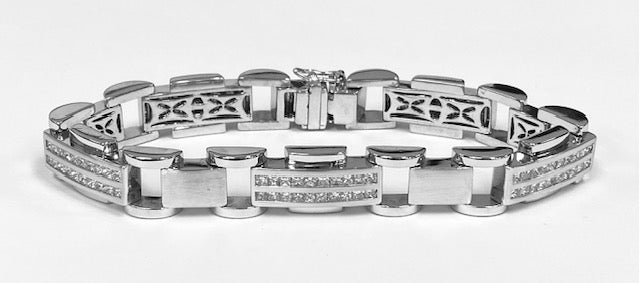 Diamond 14K White Gold Men’s Link Bracelet