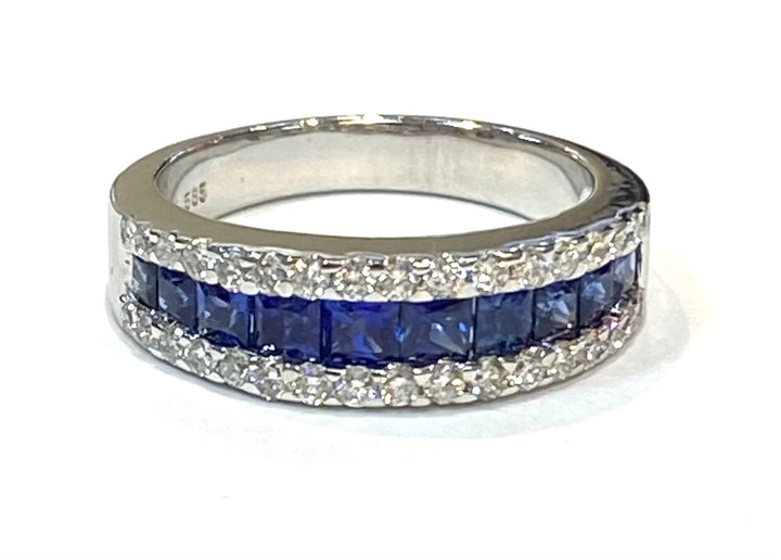 Sapphire Diamond 14K WG Jewelry Suite