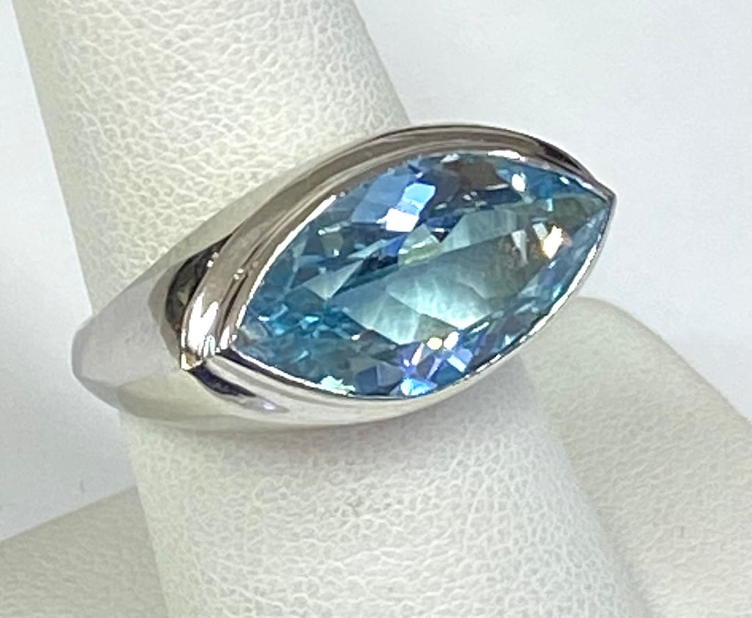 Blue Topaz 14K White Gold Ring