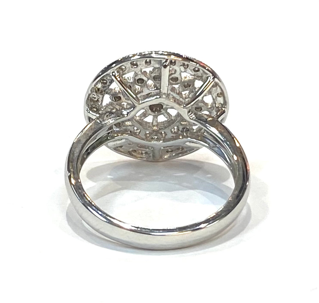 Diamond 14K White Gold Circle Design Ring