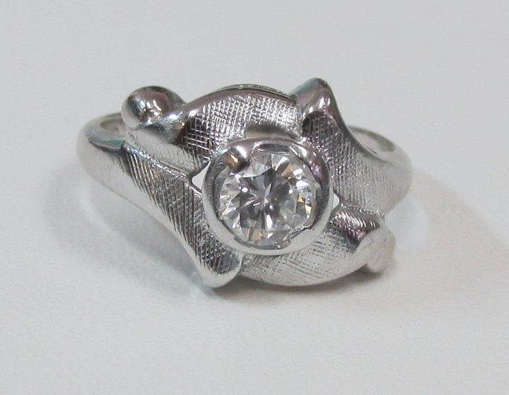 Diamond 14K White Gold Retro Ring