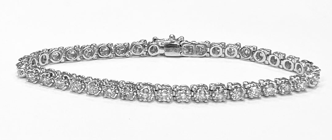 Diamond 14K White Gold Tennis Bracelet 5.00 Carats