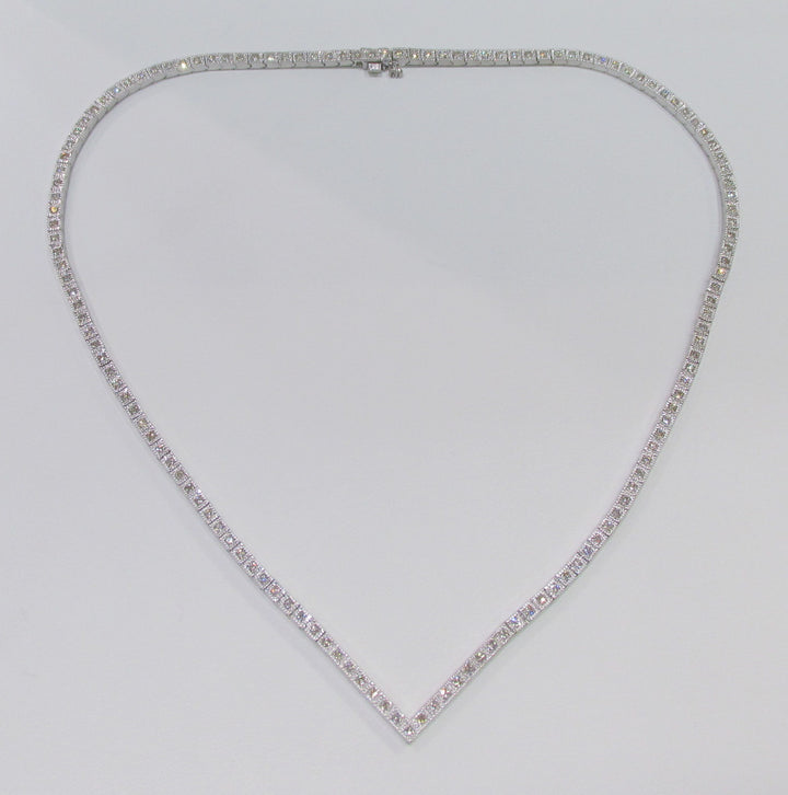 Diamond 14K White Gold Tennis Style Necklace