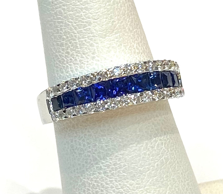 Sapphire Diamond 14K WG Jewelry Suite