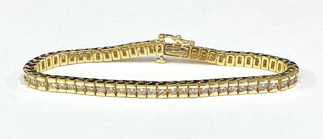 Diamond 14K Yellow Gold Tennis Bracelet