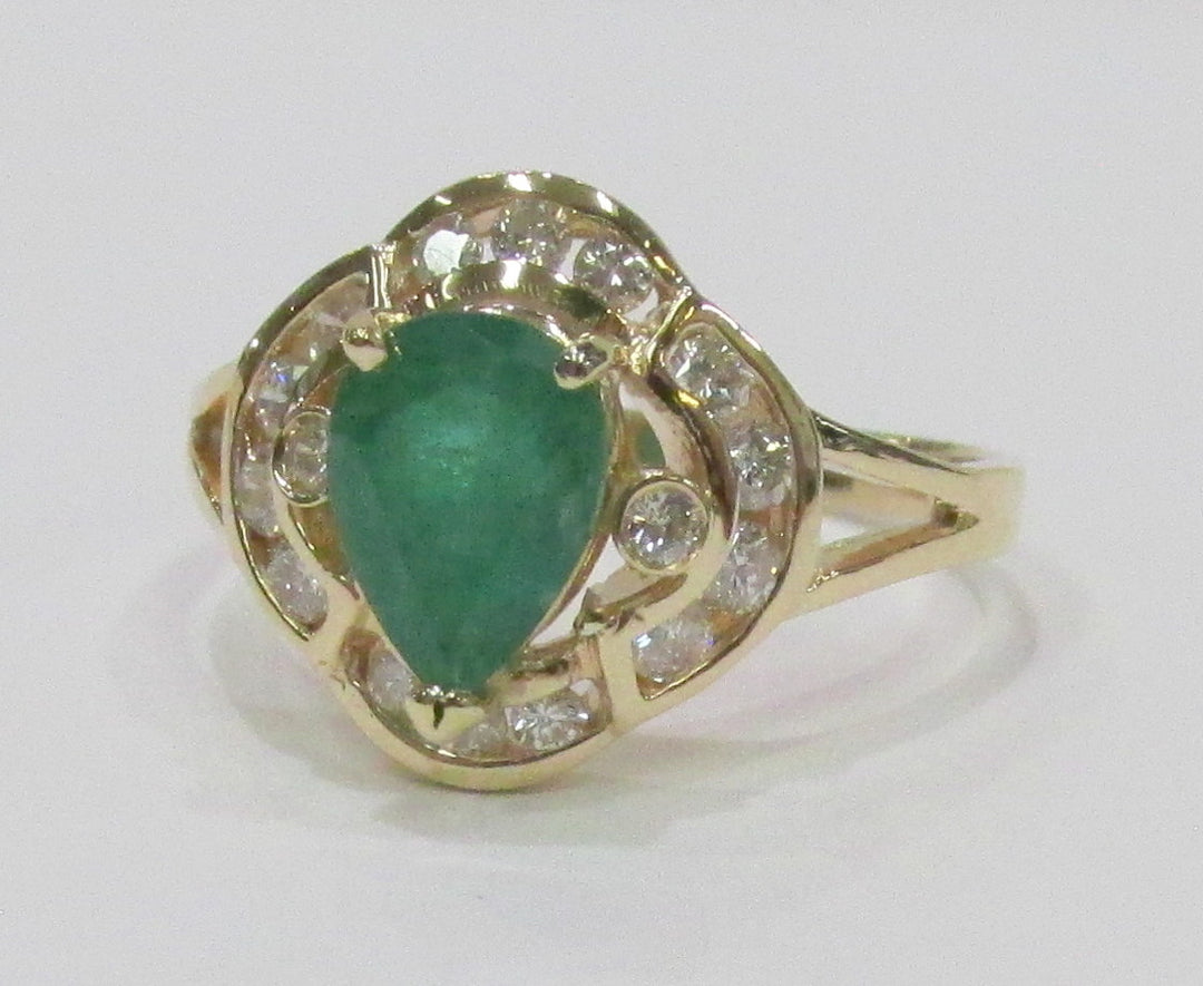 Emerald Diamond 14K Yellow Gold Ring