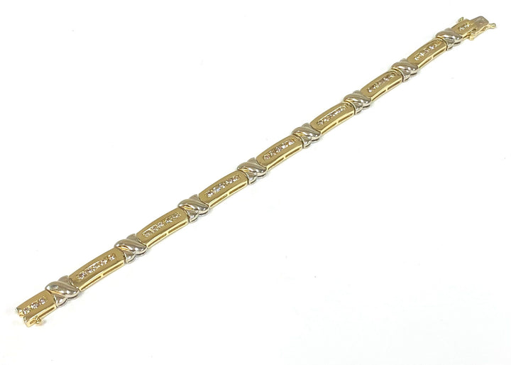 Diamond 14K Yellow Gold Link Bracelet