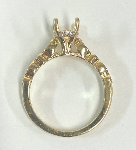 Diamond 14K Yellow Gold Semi Mounting