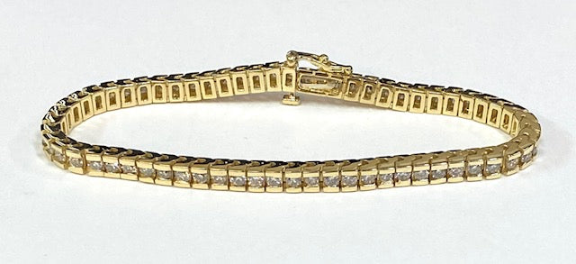 Diamond 14K Yellow Gold Tennis Bracelet