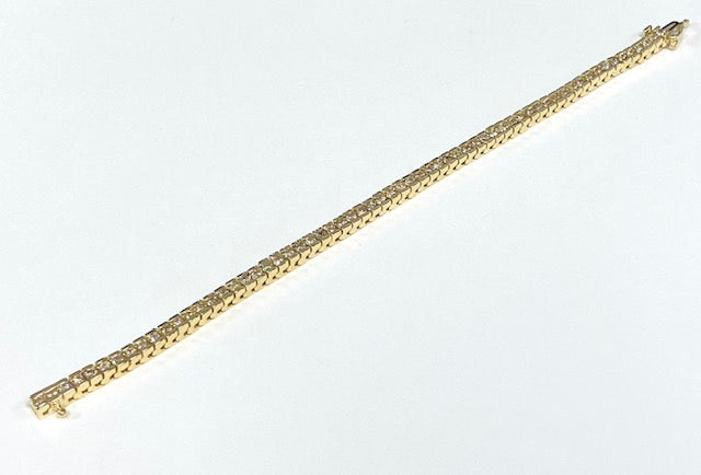 Diamond 14K Yellow Gold Tennis Bracelet