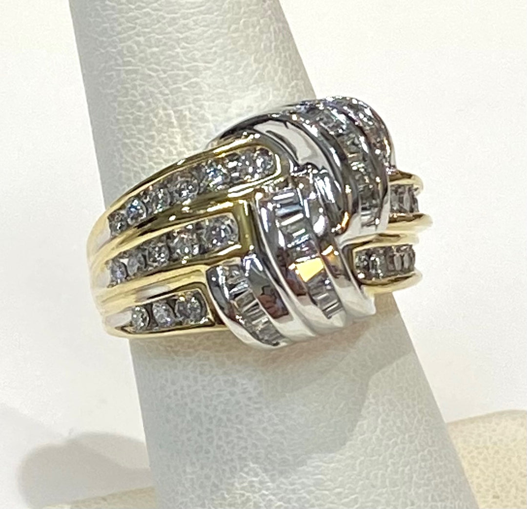 Diamond 14K Yellow Gold & White Gold Ring