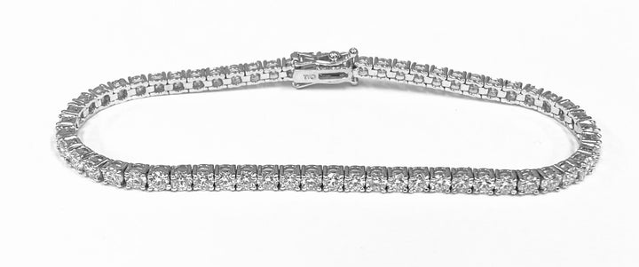Diamond 18K White Gold Tennis Bracelet 5.66 Carats