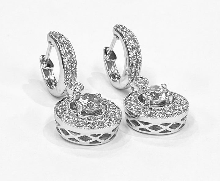 Diamond 18K White Gold Drop Earrings