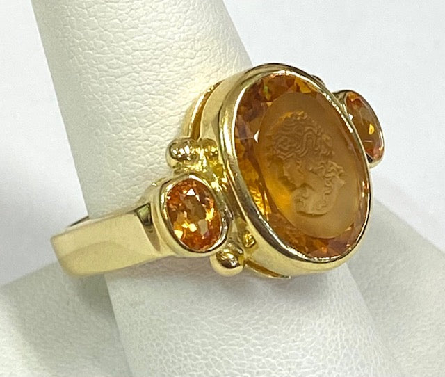 Citrine 18K Yellow Gold Ring