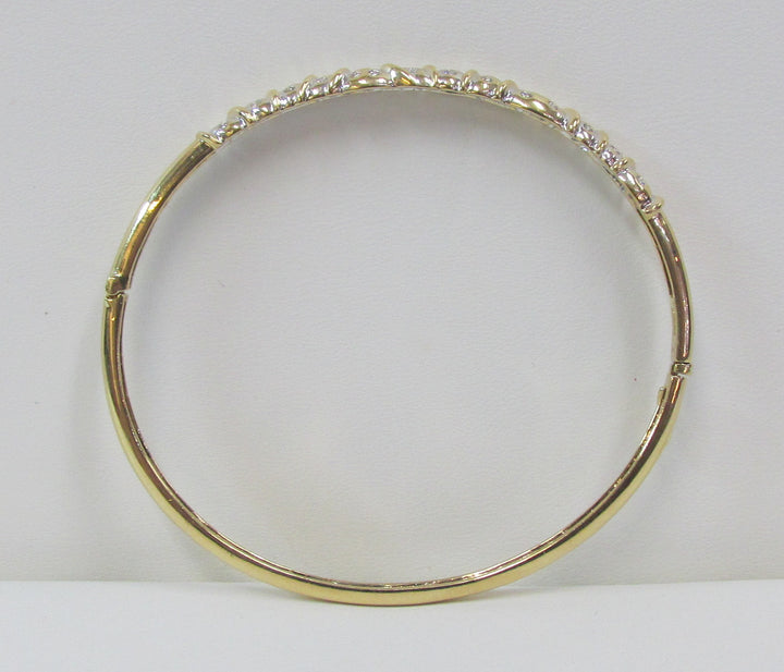 Diamond 18K Yellow Gold Bangle Bracelet