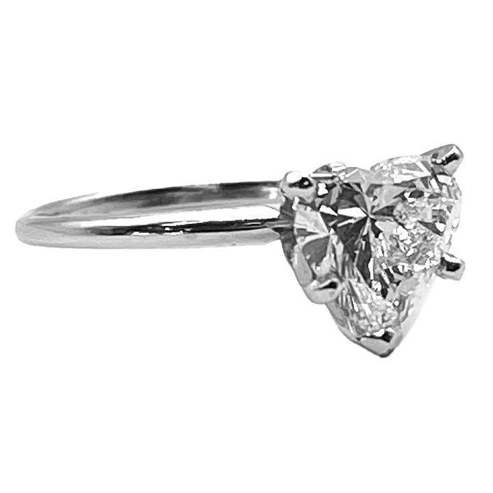 2.00 Carat F VVS2 IGI Heart Shaped Lab Grown Diamond 14K WG Ring