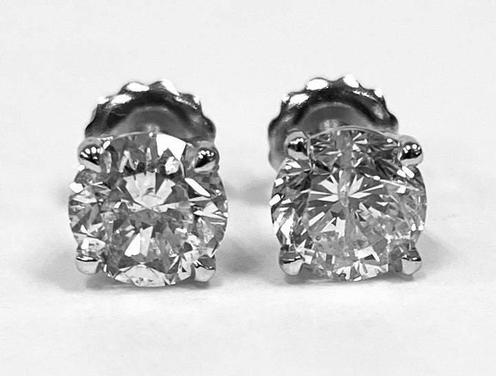 2.02 Carat I1 G-H Diamond 14K WG Studs