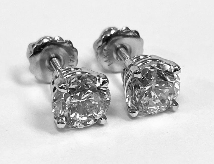 2.02 Carat I1 G-H Diamond 14K WG Studs