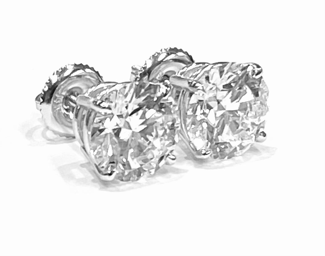 4.07 Carat VS1 E Lab Grown Diamond 14K WG Studs