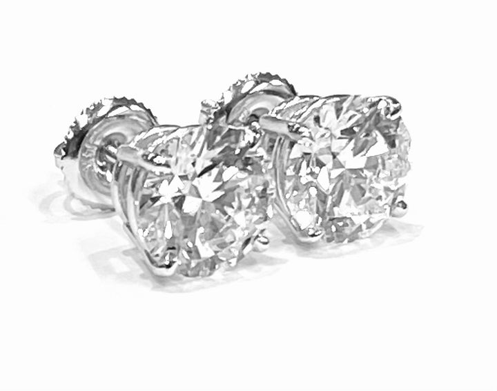 4.07 Carat VS1 E Lab Grown Diamond 14K WG Studs