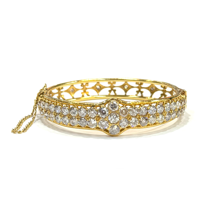 Antique Diamond 22K YG Bangle Bracelet