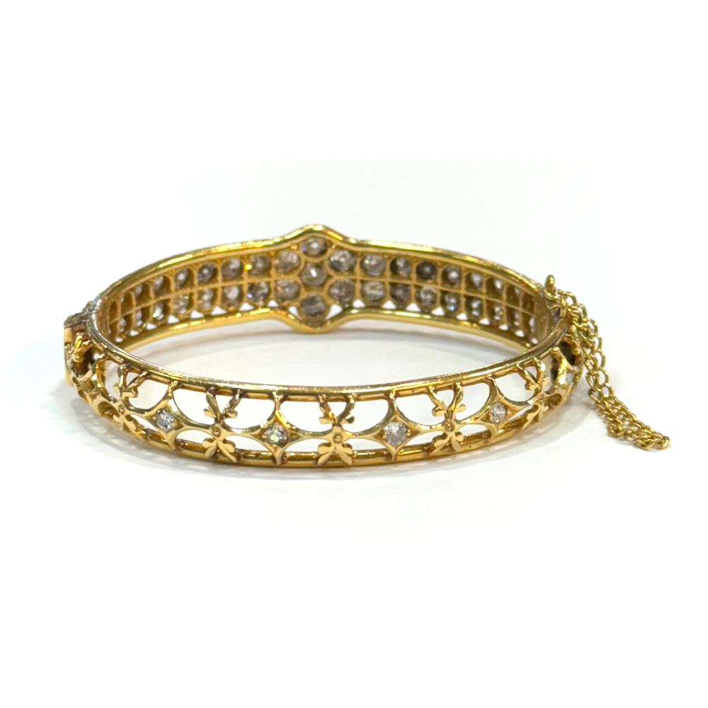 Antique Diamond 22K YG Bangle Bracelet