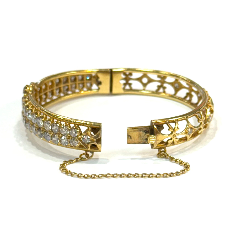Antique Diamond 22K YG Bangle Bracelet